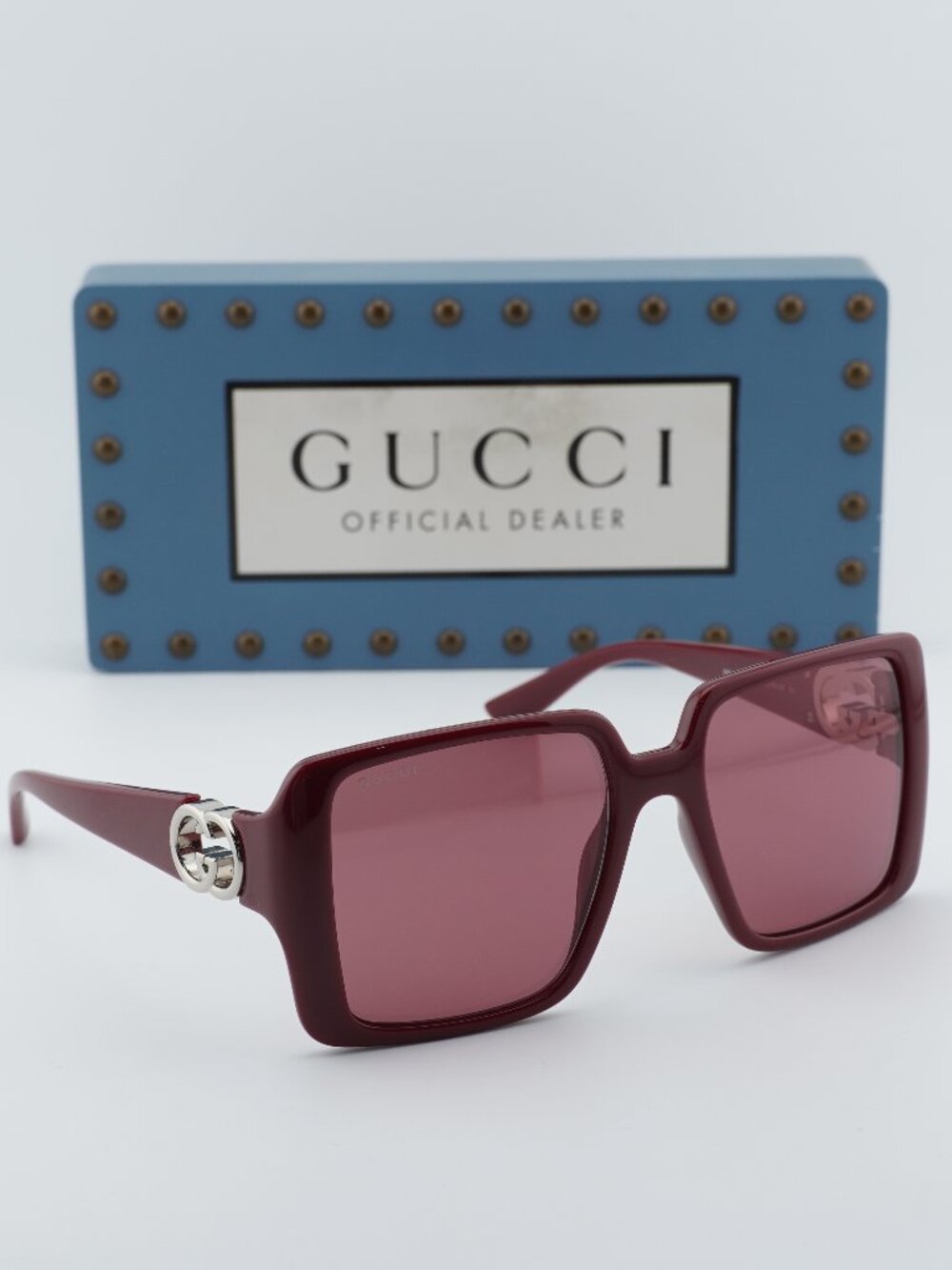 Gucci GG1692S 005 Square Women Sunglasses - Burgundy - Picture 7 of 10